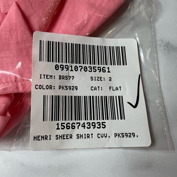 J.CREW Garçon Button Up Shirt Crisps Pink Cotton Voile Long Sleeve Career 2 NEW - Picture 3 of 4